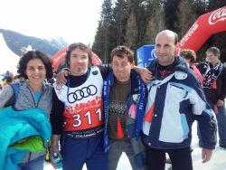 Tadej Kramberger, tekmovalec Slovenije v veleslalomu, stanovalec Sožitja Radovljica z Marjeto, Milanom in Janezom